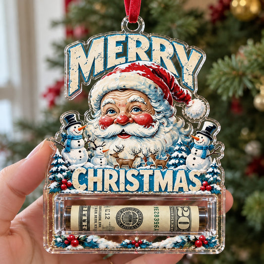 Vintage Merry Christmas Santa Christmas Cash Mica Ornament GFTOHNL4984