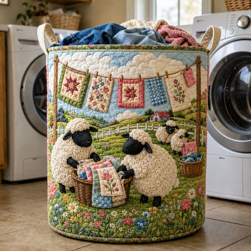 Quilting Day Sheep Patchwork Quilted Laundry Basket GFTOHNL501