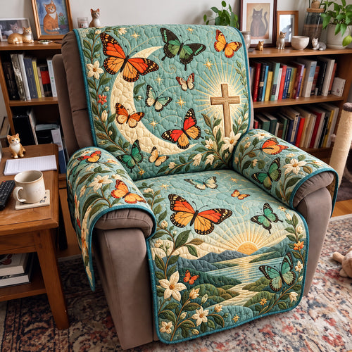 Christian Butterfly Sunrise Quilted Sofa Cover GFTOHNL5105