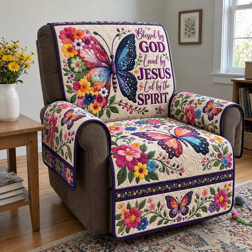 Blessed By God Butterfly Quilted Sofa Cover GFTOHNL5109