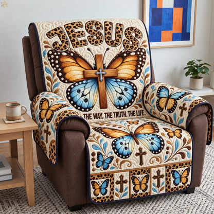 Jesus Butterfly Cross Quilted Sofa Cover GFTOHNL5110