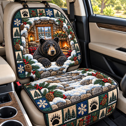 Winter Black Bear Quilted Car Seat Protector GFTOHNL5174