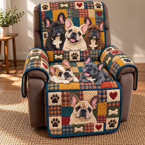 French Bulldog Friends Quilted Sofa Cover GFTOHNL5177