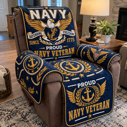 Proud Navy Veteran Quilted Sofa Cover GFTOHNL5223
