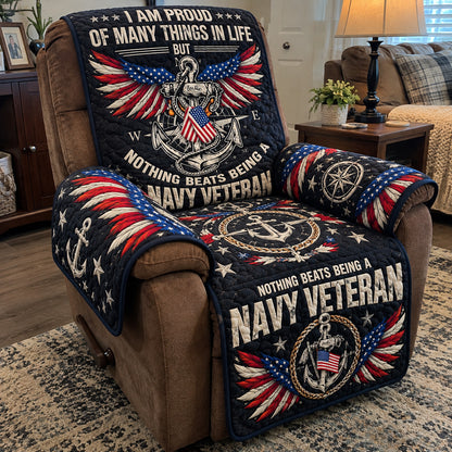 Navy Veteran Pride Quilted Sofa Cover GFTOHNL5225