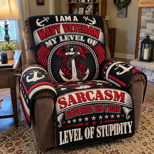 Navy Veteran Sarcasm Quilted Sofa Cover GFTOHNL5228