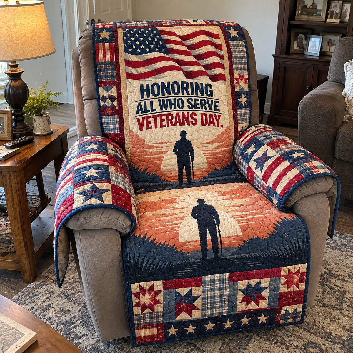 Honoring All Who Serve Quilted Sofa Cover GFTOHNL5258