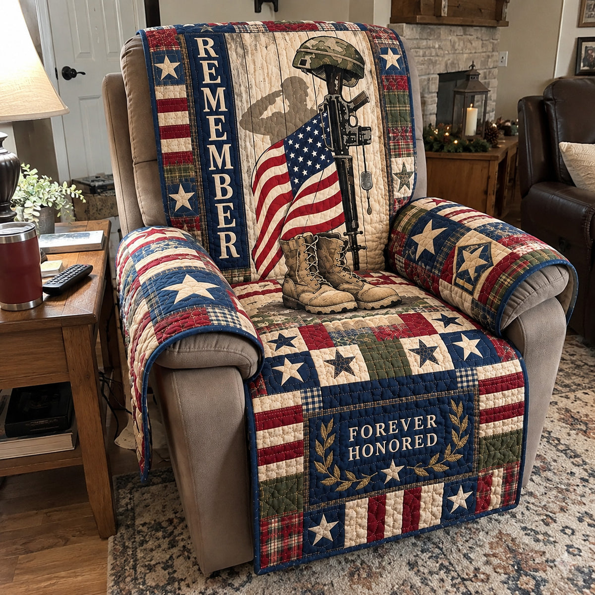 Remember Our Fallen Heroes Quilted Sofa Cover GFTOHNL5259