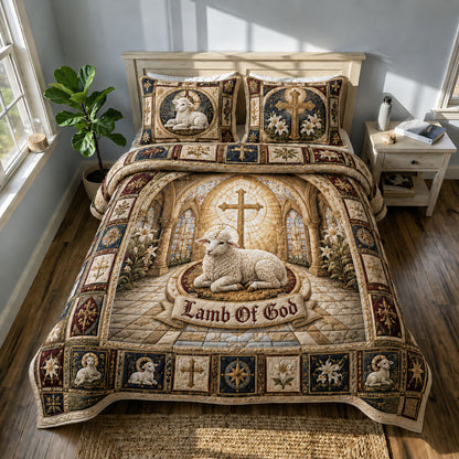 Lamb Of God 3-Piece Quilted Bedding Set GFTOHNL531