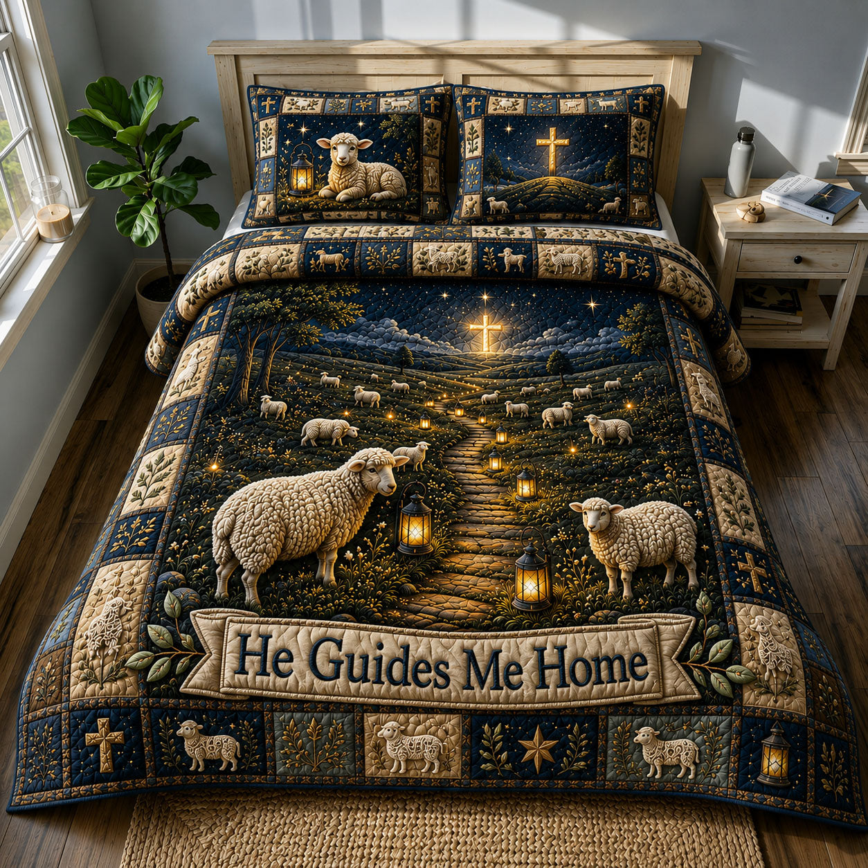 Guided Home 3-Piece Quilted Bedding Set GFTOHNL533