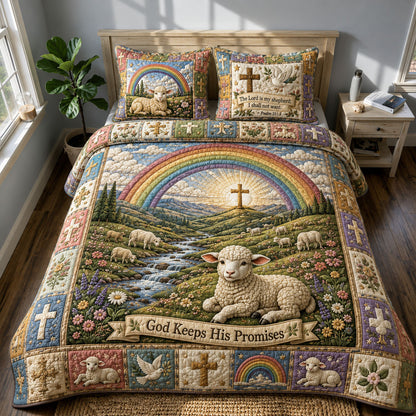 Promise Rainbow 3-Piece Quilted Bedding Set GFTOHNL534