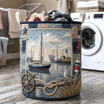Harbor Sailing Quilted Laundry Basket GFTOHNL539
