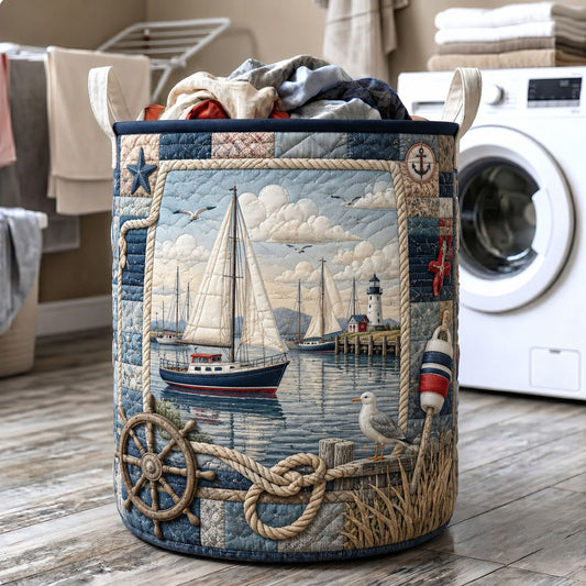 Harbor Sailing Quilted Laundry Basket GFTOHNL539