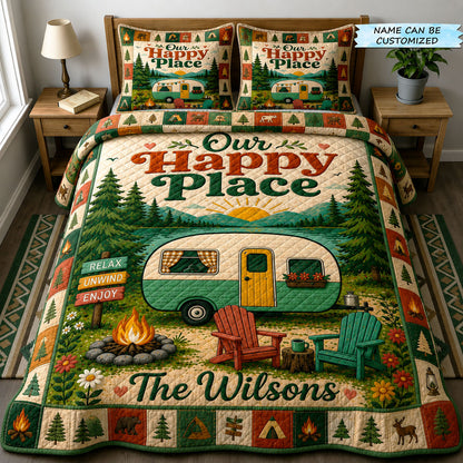 Happy Camping 3-Piece Quilted Bedding Set QTCUZ GFTOHNL54