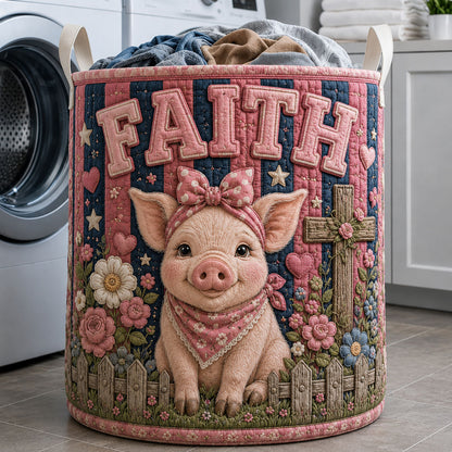 Faith Piglet Quilted Laundry Basket GFTOHNL547