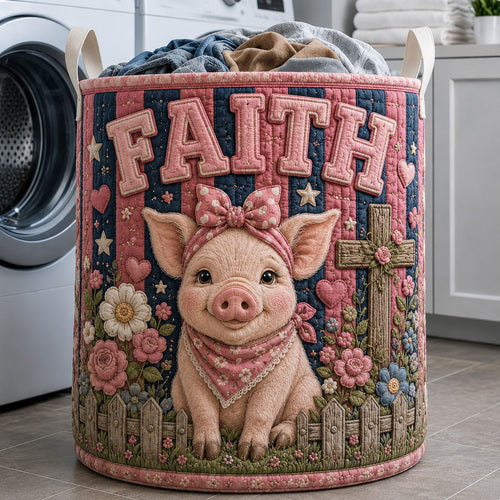 Faith Piglet Quilted Laundry Basket GFTOHNL547
