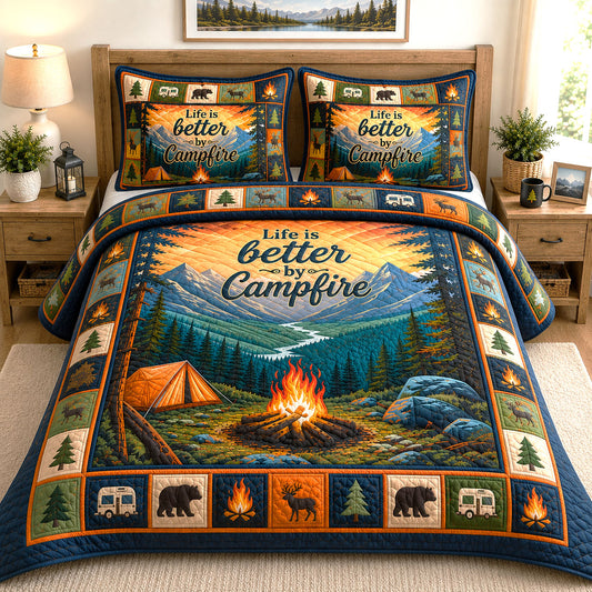 Campfire 3-Piece Quilted Bedding Set GFTOHNL55