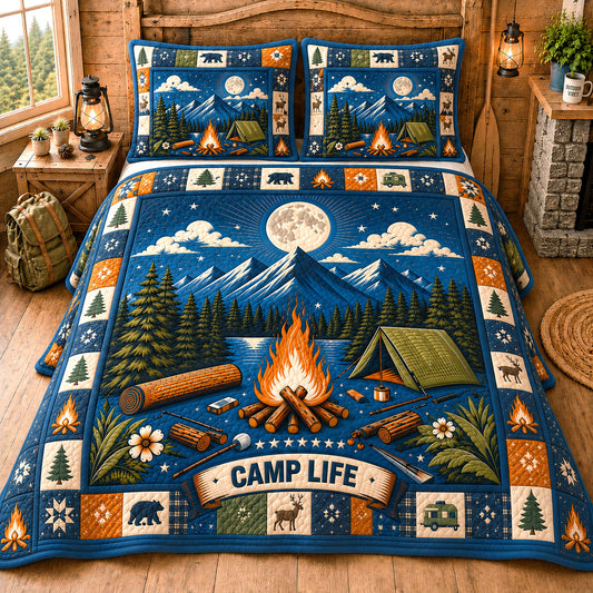 Camp Life 3-Piece Quilted Bedding Set GFTOHNL57