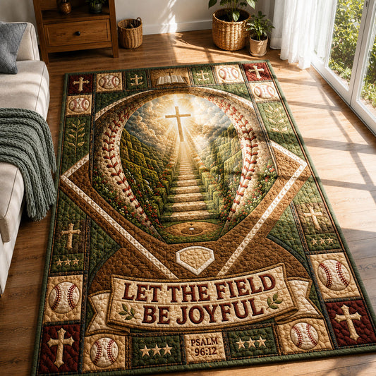 Let The Field Be Joyful Baseball Faith Area Rug GFTOHNL587