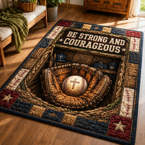 Be Strong And Courageous Christian Area Rug GFTOHNL588