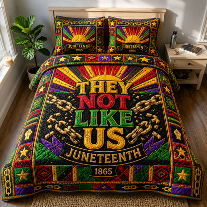 They Not Like Us Broken Chains 3-Piece Quilted Bedding Set GFTOHNL611