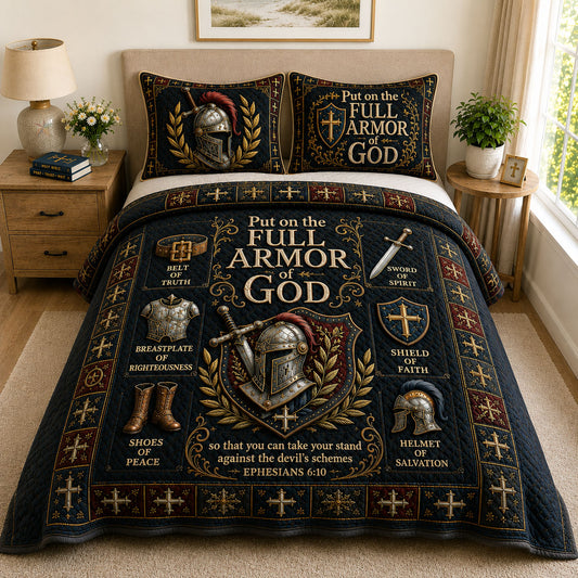 Full Armor Of God 3-Piece Quilted Bedding Set GFTOHNL635