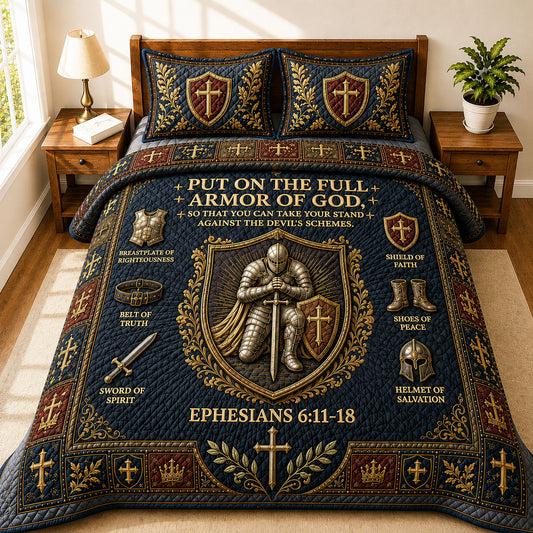 Full Armor Of God 3-Piece Quilted Bedding Set GFTOHNL636