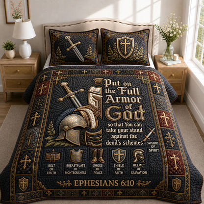 Full Armor Of God 3-Piece Quilted Bedding Set GFTOHNL638