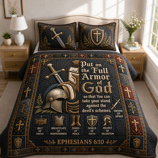 Full Armor Of God 3-Piece Quilted Bedding Set GFTOHNL638