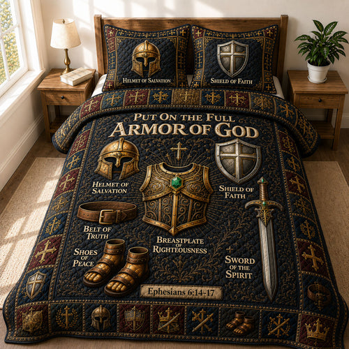 Armor Of God  3-Piece Quilted Bedding Set GFTOHNL639