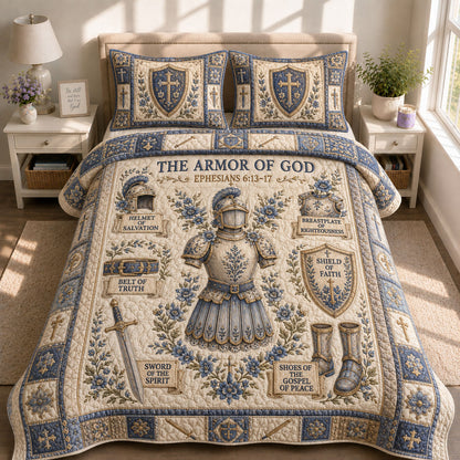 Armor Of God  3-Piece Quilted Bedding Set GFTOHNL642