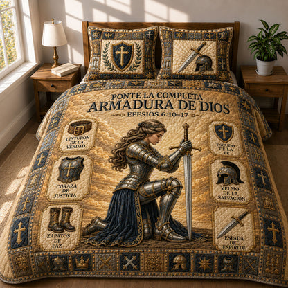 Armadura de Dios 3-Piece Quilted Bedding Set GFTOHNL644