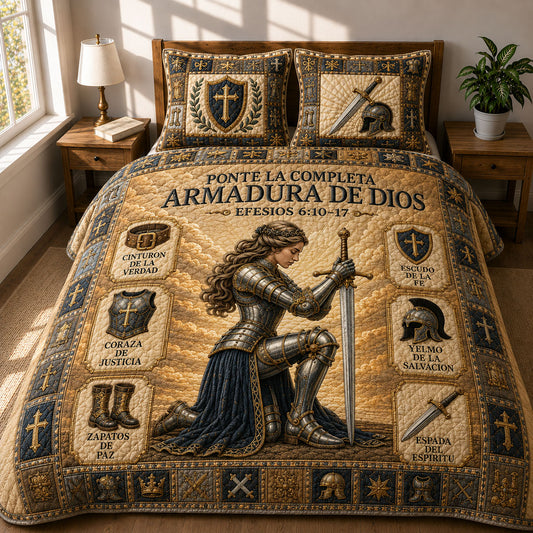 Armadura de Dios 3-Piece Quilted Bedding Set GFTOHNL644