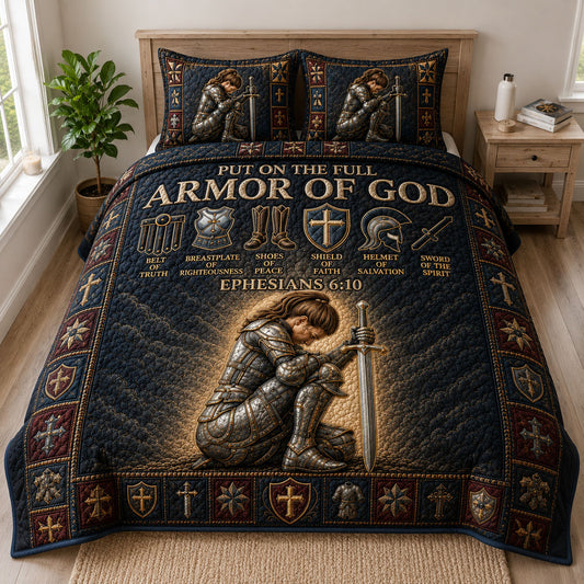 Full Armor Of God 3-Piece Quilted Bedding Set GFTOHNL645