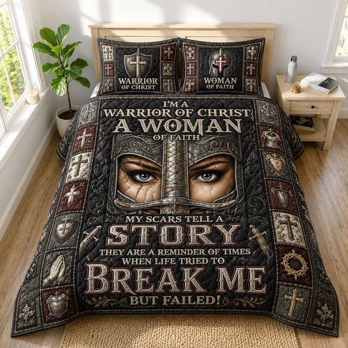 Warrior Of Christ 3-Piece Quilted Bedding Set GFTOHNL646