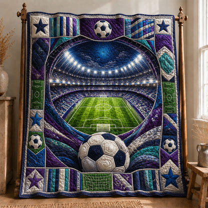Galaxy Night Stadium Soccer Quilted Blanket GFTOHNL649