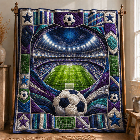 Galaxy Night Stadium Soccer Quilted Blanket GFTOHNL649