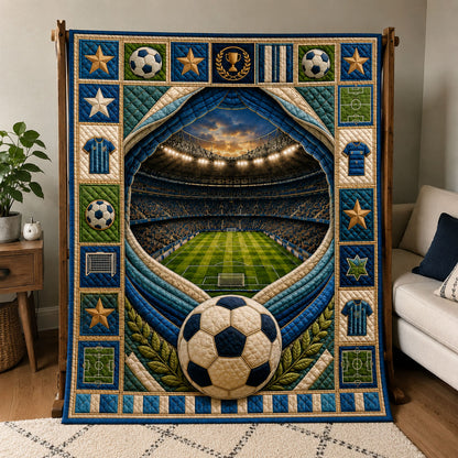 Elite Soccer Trophy Stadium Quilted Blanket GFTOHNL652