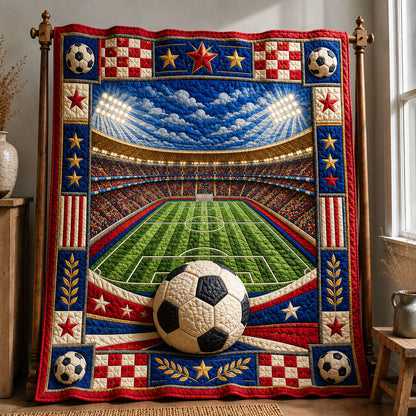 Patriotic Soccer Stadium Quilted Blanket GFTOHNL653