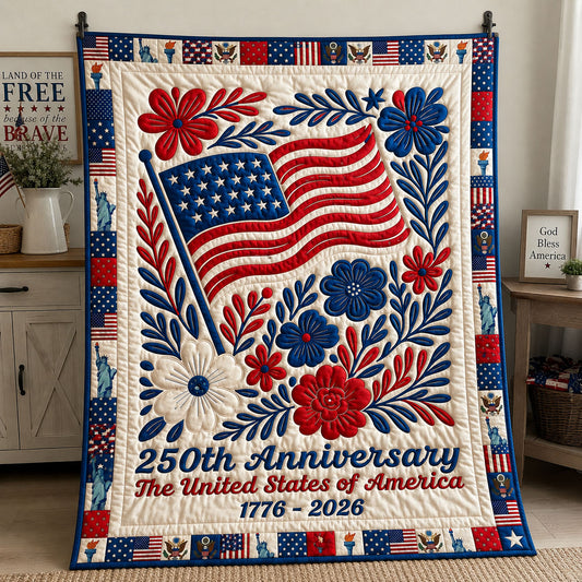 250th Anniversary Vintage Americana Quilted Blanket GFTOHNL66