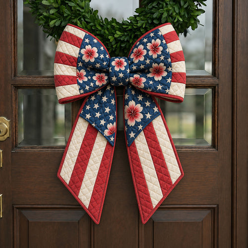 Patriotic Hibiscus Stars And Stripes Quilted Wreath Sash GFTOHNL683
