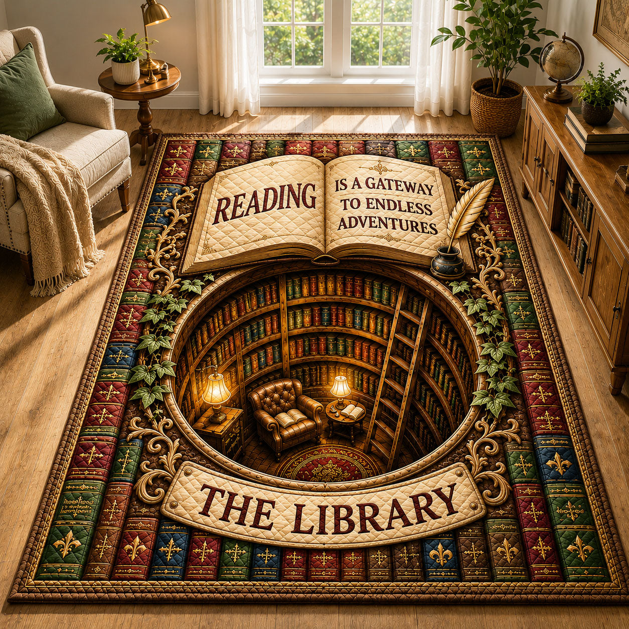 Endless Adventures Library Area Rug GFTOHNL697