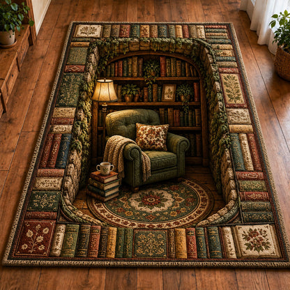 Cozy Hidden Reading Nook Library Area Rug GFTOHNL701