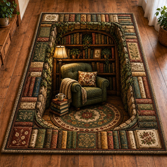 Cozy Hidden Reading Nook Library Area Rug GFTOHNL701