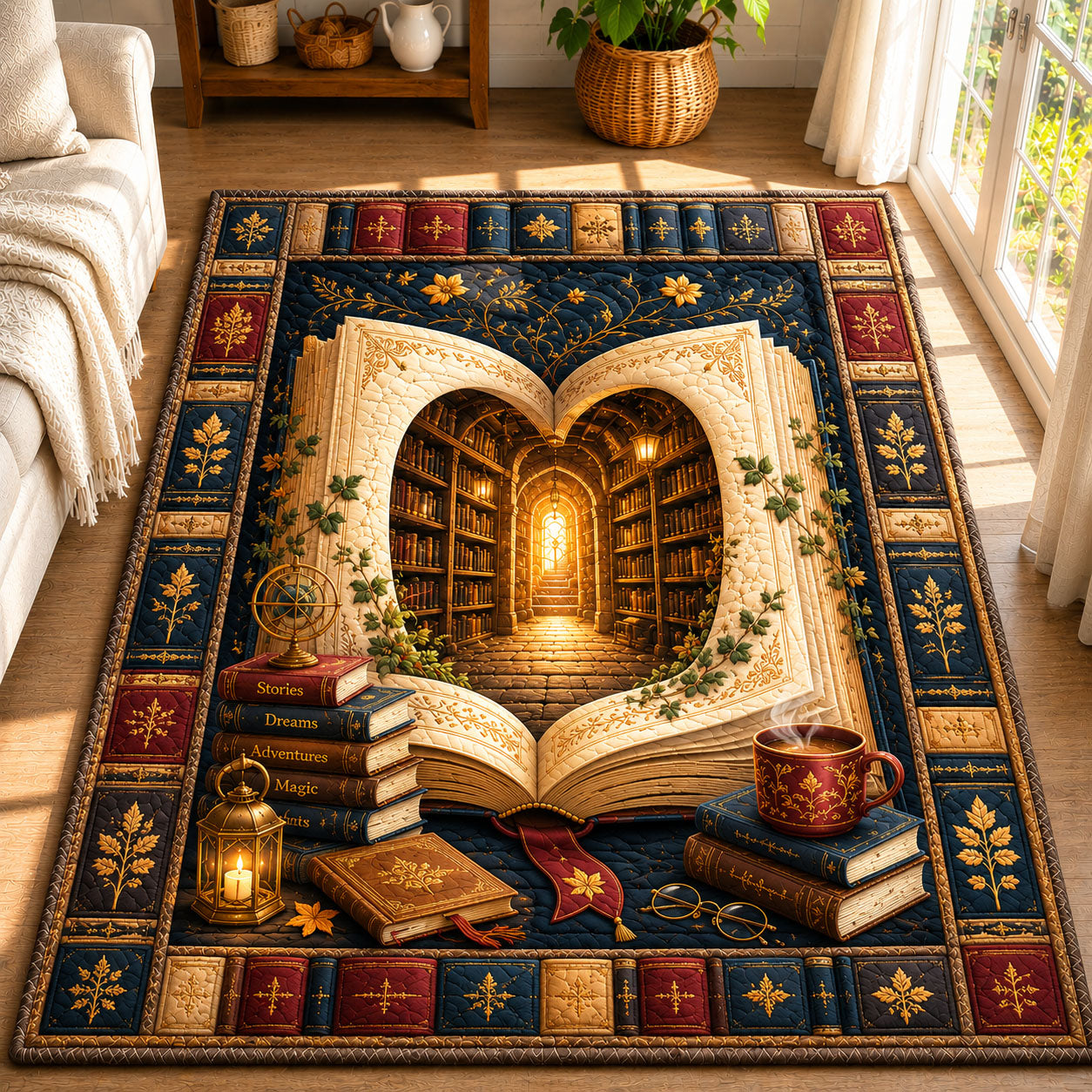Storybook Portal Library Fantasy Area Rug GFTOHNL702