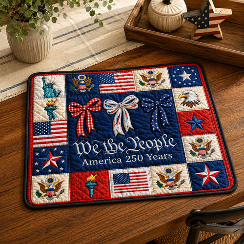 Americana Ribbon Bow Quilted Placemat GFTOHNL706