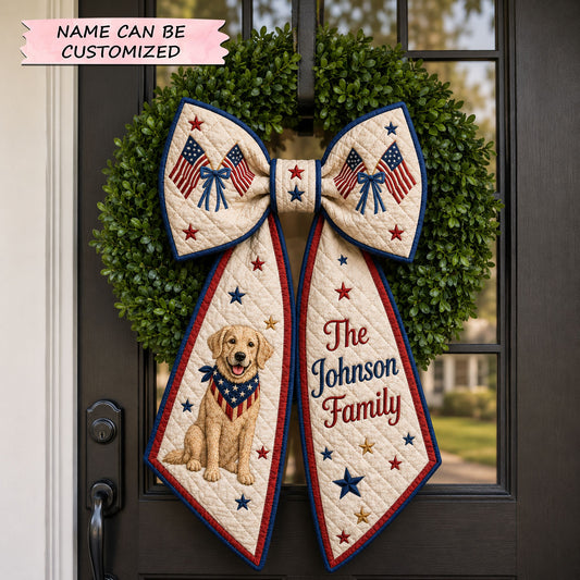 Personalized Patriotic Golden Retriever Quilted Wreath Sash QTCUZ GFTOHNL716