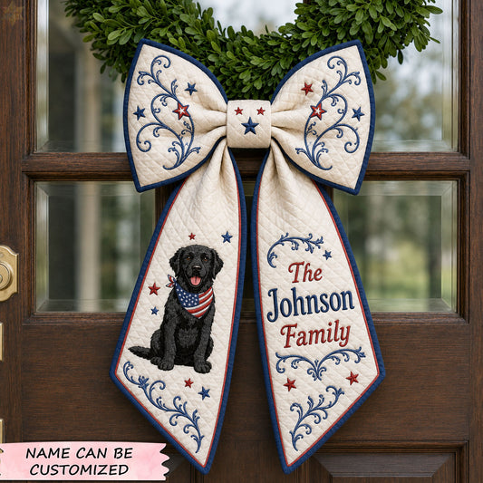 Personalized Black Lab Patriotic Family Quilted Wreath Sash QTCUZ GFTOHNL719