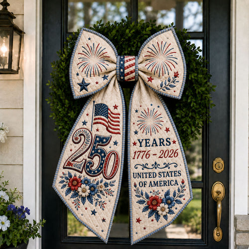 America 250 Floral Fireworks Patriotic Quilted Wreath Sash GFTOHNL722