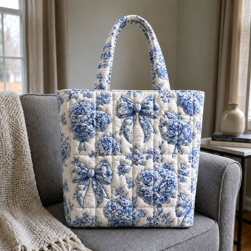 Jouy Bow Garden Quilted Tote Bag GFTOHNL727